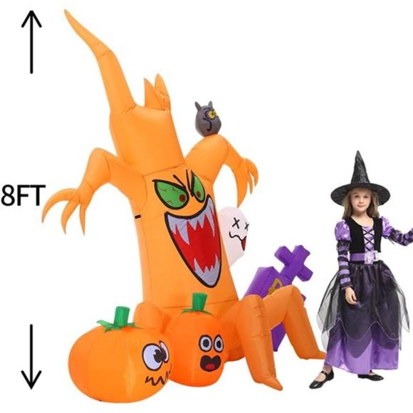 8 ft halloween inflatable decorations spooky tree ghost - Temu 8FT Halloween Inflatable Decor Spooky Tree and Pumpkin Ghost with LED Light